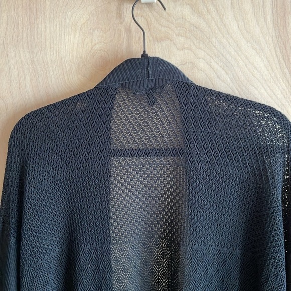 Eileen Fisher Silk Sheen Lace Cardigan Black Small - Picture 7 of 9